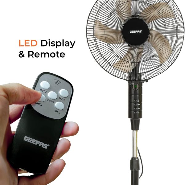 پنکه Geepas 16" Stand Fan with Remote Control - 3 Mode/Speed - تصویر 6