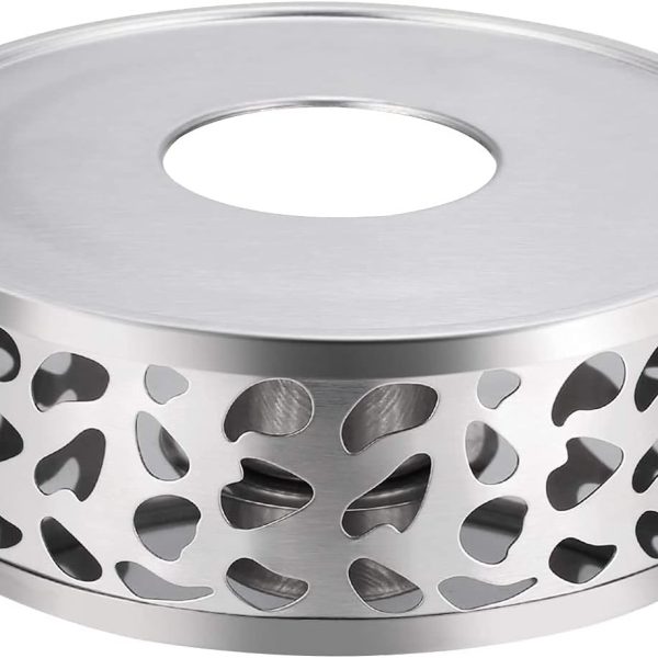 استند وارمر ELECDON Teapot Warmer Stainless Steel Heater Coffee Warmer Base Dish Warmer with Tea Light Candle for Glass Teapot and Other heatproof Dish Warming use