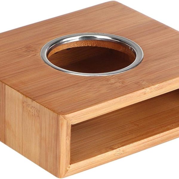 استند وارمر Teapot Warmer, Desktop Bamboo Tea Art Teapot Heating Stove with Air Permeable Holes for Office