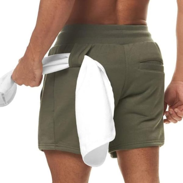 شلوارک ورزشی مردانه Dress Cici Polyester Gym Shorts for Men, 5 Inch Running Shorts, Comfy Loose Fit Athletic Shorts with Zip Pocket - تصویر 4