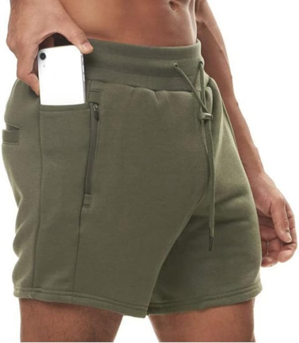 شلوارک ورزشی مردانه Dress Cici Polyester Gym Shorts for Men, 5 Inch Running Shorts, Comfy Loose Fit Athletic Shorts with Zip Pocket - تصویر 5
